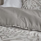 Tesla Cozy Comforter Set Jacquard Damask Medallion Design - All Season down Alternative Bedding, Shams, Bedskirt, Decorative Pillows, Queen, Silver 6 Piece