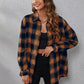 SHEIN LUNE Plaid Print Drop Shoulder Shirt