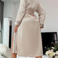 Solid Satin Night Robe Elegant Long Sleeve V Neck Pajamas with Belt Sexy Women Sleepwear