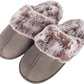 Women'S Comfy Faux Fur House Slipper Scuff Memory Foam Slip-On Anti-Skid Sole