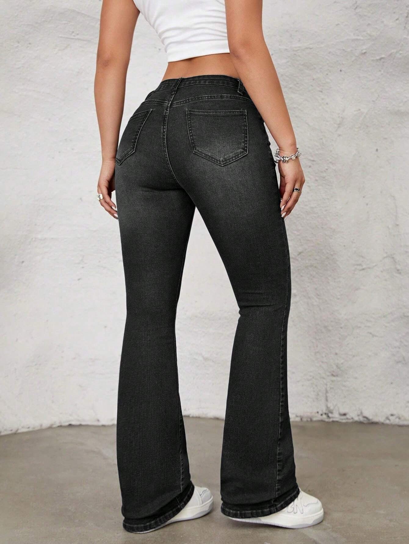 SHEIN ICON Flare Leg Jeans