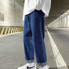 Autumn Korean Fashion Drawstring Y2K Jeans Homme Classic Baggy Straight Wide Leg Pants 2023 New Hip Hop Streetwear Casual Jean - Dark Blue