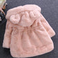 Girls Winter Warm Coats Ear Hooded Faux Fur Fleece Jacket