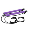 Multifunctional Pilates Bar Combination Fitness Bar Yoga Chest Expansion Tension Rope Back Trainer Elastic Rope Stretching Belt - Purple