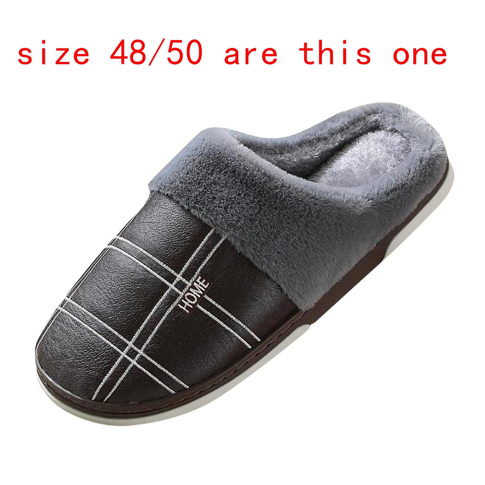 Men Shoes Winter Slippers Suede Gingham Plush Velvet Indoor Shoes for Men Home Slippers 2021 Non Slip Waterproof Male Slipper