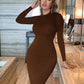 SHEIN Ezwear Solid Scoop Neck Bodycon Dress