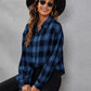 SHEIN LUNE Plaid Print Drop Shoulder Shirt