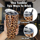 30Oz Stainless Steel Tumbler, Insulated Coffee Tumbler Cup with Lid and Straw, Double Walled Travel Coffee Mug for Hot & Cold Drinks (Leopard, 1 Pack)