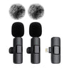 NEW Wireless Lavalier Microphone Audio Video Recording Mini Mic for Iphone Android Laptop Live Gaming Mobile Phone Microphone - 2In1 For Ios