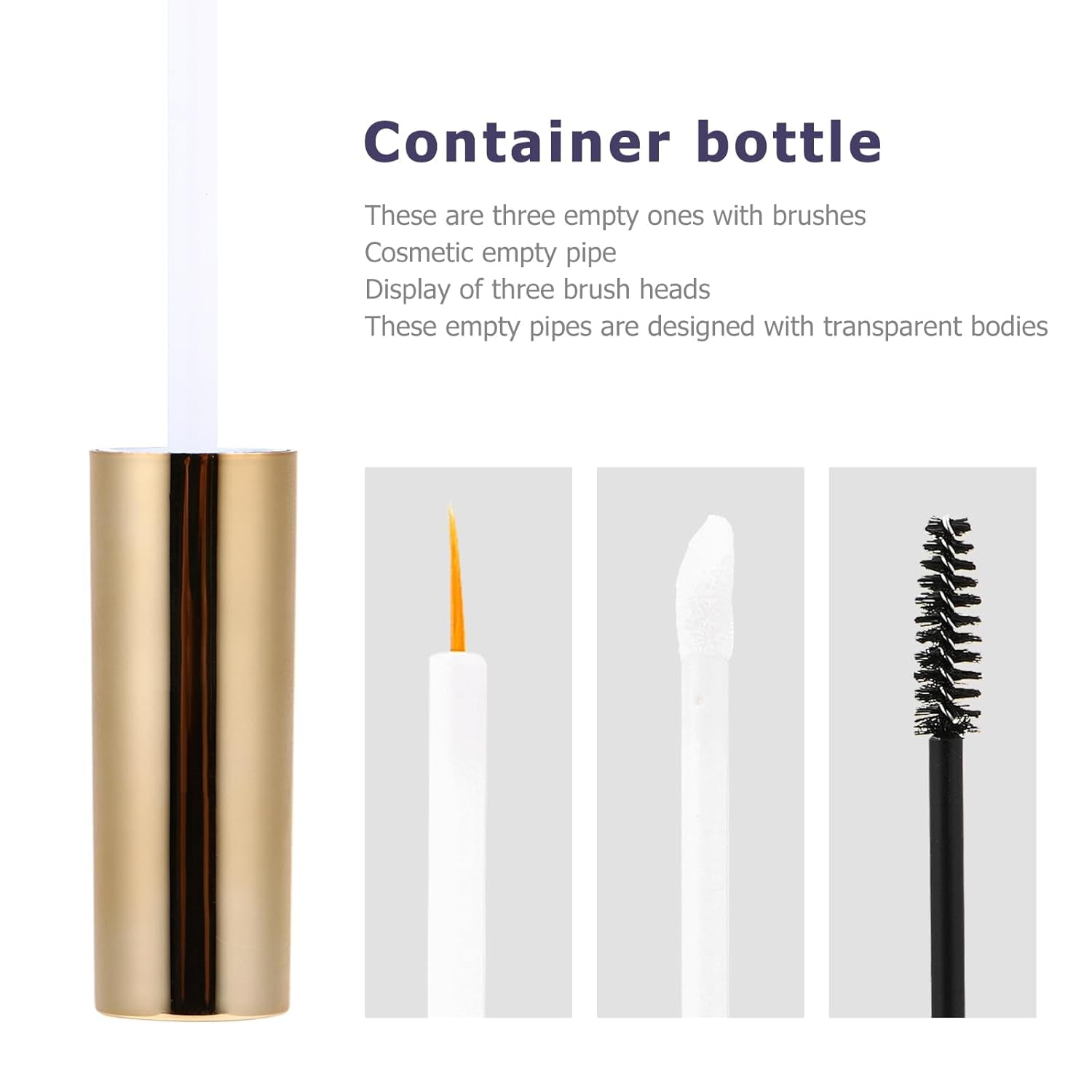 3Pcs Makeup Bottle Eyelash Growth Oil Tube Clear Lip Balm Eyelash Cream Container Empty Lip Gloss Tube Empty Lip Tubes Clear Plastic Containers Mascara Bottle Travel Filling Sample