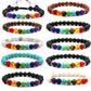 8MM Natural Stone Beaded Chain Bracelets for Women Men Couple Lava Rock Healing Balance Beads Reiki Buddha Chakra Bangle Jewelry