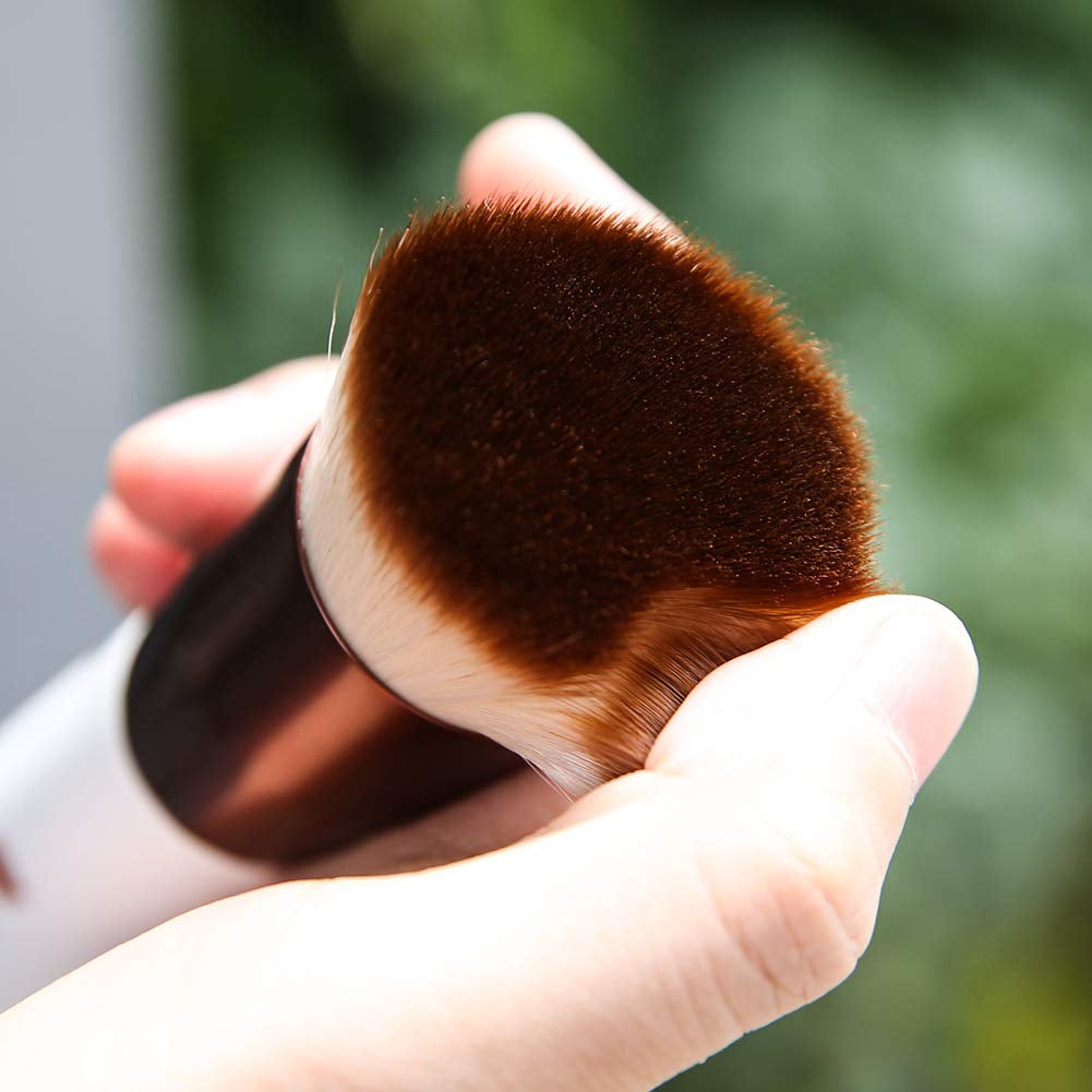 Foundation Brush, Flat Top Kabuki Brush Synthetic Professional Makeup Brushes Liquid Blending Mineral Powder Buffing Stippling Makeup Tools