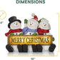 Glowing Merry Christmas Sign Trio LED Snowman Decor Christmas Figurines Resin Lighted Snowman Decorations Holiday Light up Snowman Indoor Festive Fiber Optic Decorations