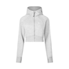 Cropped Zip-Through Hoodie - Cold Gray