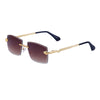 Fashion Rimless Sunglasses for Men - C3 Gold Tea Gradient Tea