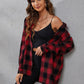 SHEIN LUNE Plaid Print Drop Shoulder Shirt