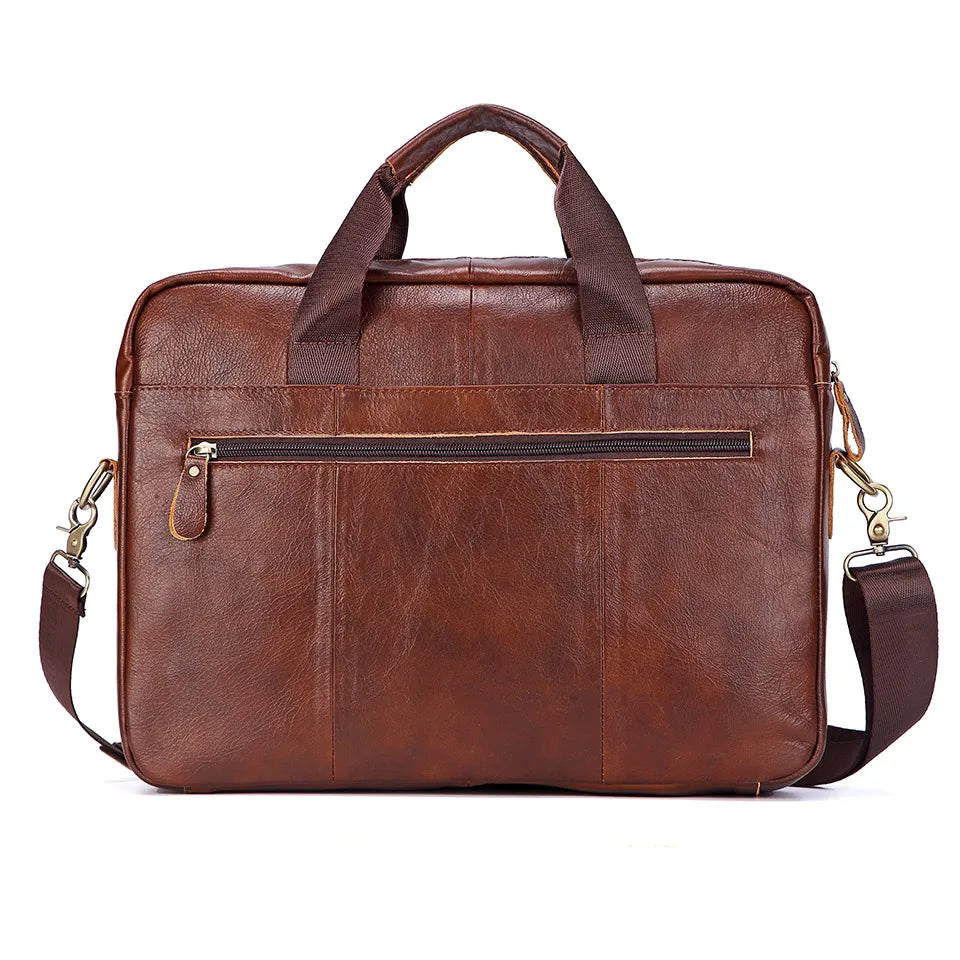 Men Genuine Leather Handbags Casual Leather Laptop Bags Male Business Travel Messenger Bags Men'S Crossbody Shoulder Bag