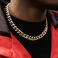 14MM Gold Chain 14K Miami Cuban Link Curb Necklace for Men Boys Fathers Husband Perfect Gift Hip Hop Rapper Chain