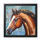 BROWN STALLION PORTRAIT Canvas Wall Art - by Queennoble