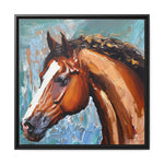 BROWN STALLION PORTRAIT Canvas Wall Art - by Queennoble