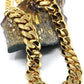 14MM Gold Chain 14K Miami Cuban Link Curb Necklace for Men Boys Fathers Husband Perfect Gift Hip Hop Rapper Chain