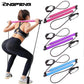 Multifunctional Pilates Bar Combination Fitness Bar Yoga Chest Expansion Tension Rope Back Trainer Elastic Rope Stretching Belt