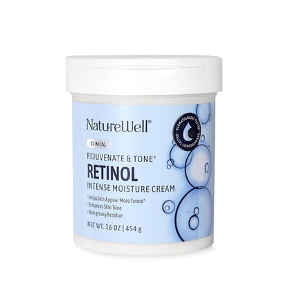 Clinical Retinol Advanced Moisture Cream for Face, Body, & Hands, anti Aging, Targets Discoloration, Wrinkles, Sun Damage, Crepey, & Sagging Skin, 16 Oz