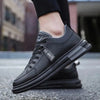 European Style Men'S Leather Sneakers Boys Sport Vulcanized Shoes Men Comforthable Spring Sneakers Mens Casual Shoes - Black