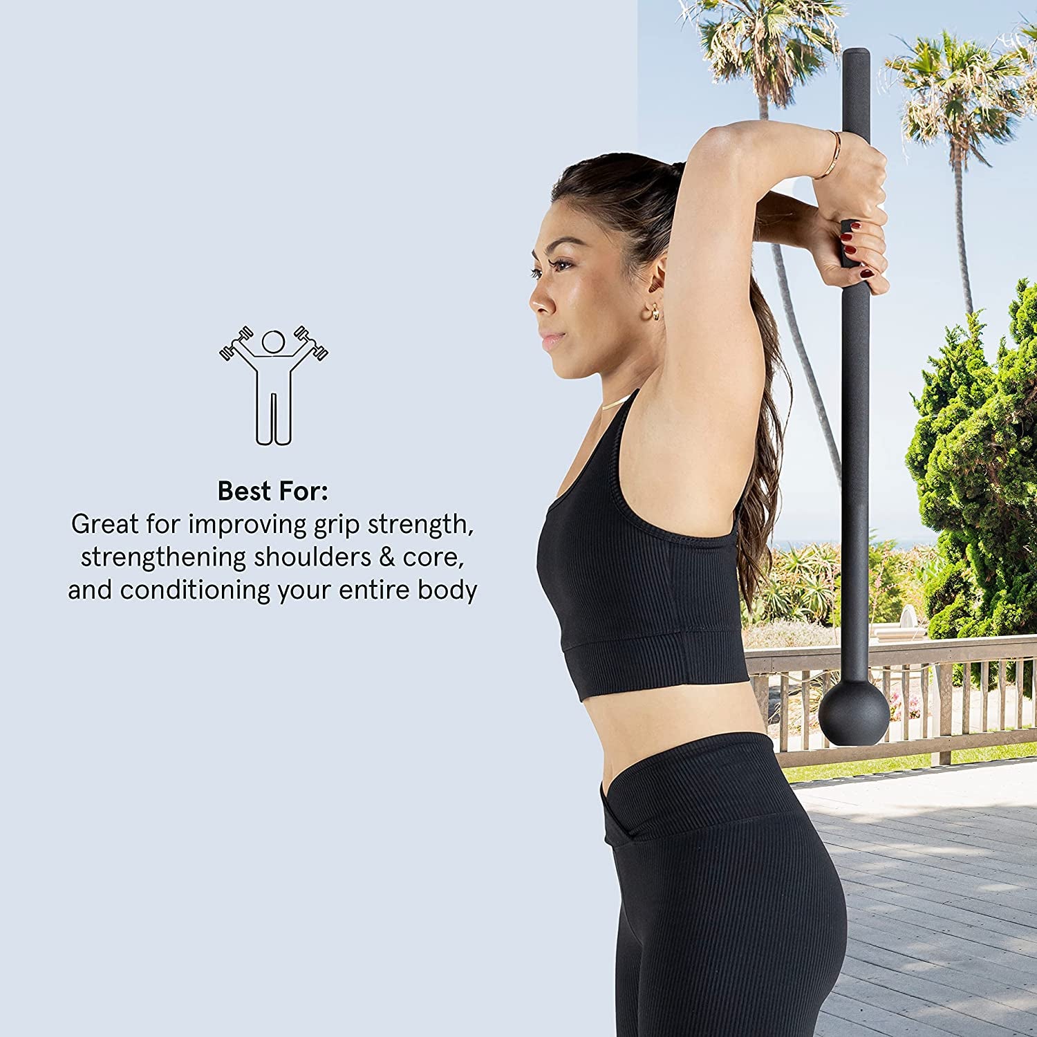 Revolve Steel Macebell for Strength Training, Rehabilitation, Stretching, Conditioning and Rotational Training - 5, 7, 10, 15, 20, 30Lb Options for Women & Men