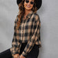 SHEIN LUNE Plaid Print Drop Shoulder Shirt