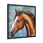 BROWN STALLION PORTRAIT Canvas Wall Art - by Queennoble