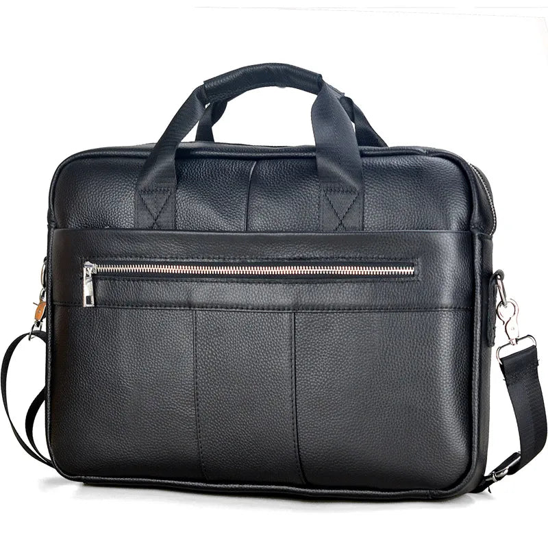 Men Genuine Leather Handbags Casual Leather Laptop Bags Male Business Travel Messenger Bags Men'S Crossbody Shoulder Bag