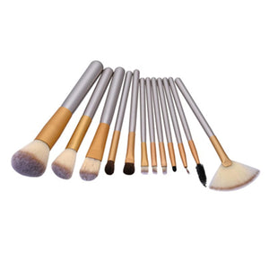 24Pcs Set Make up Brushes Tool Kit Portable Soft Nylon Cosmetics Brushes for Women Girls (Champaign Gold).