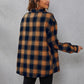 SHEIN LUNE Plaid Print Drop Shoulder Shirt