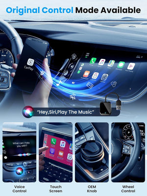 2-In-1 Wireless Carplay and Android Auto Adapter with Fast Stable 5Ghz Wifi Bluetooth, Wireless Carplay Adapter Applies to Cars after 2016 & Phone with Ios 10+& Usb-A/Type-C