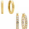 Women'S Crystal Hoop Earrings Set, 4 Pieces - Gold Plated