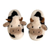 Women'S Cartoon Cute Cow House Slippers Warm plus Lined Closed Toe Fuzzy Home Slides Women'S Fluffy Comfy Shoes Winter Autumn - Beige