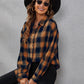 SHEIN LUNE Plaid Print Drop Shoulder Shirt