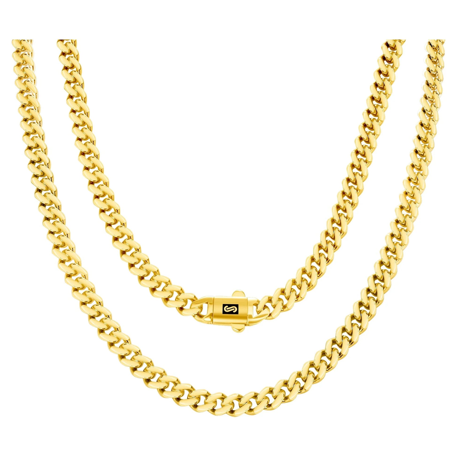 14K Yellow Gold 6Mm Royal Monaco Miami Cuban Link Chain Necklace, Mens or Womens Jewelry 16" - 30"