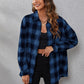 SHEIN LUNE Plaid Print Drop Shoulder Shirt