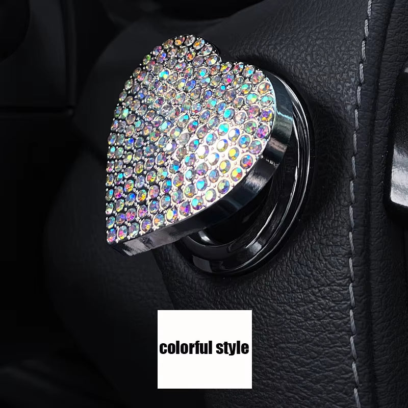 Crystal Engine Ignition Onekey Start Stop Push Button Switch Protective Cover Bling Girls Auto Accessories Car Interior Decor