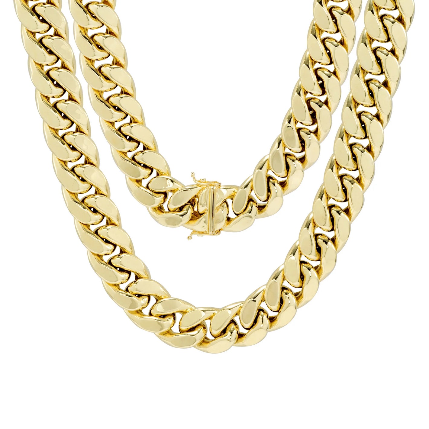 10K Yellow Gold 13Mm Thick Miami Cuban Link Chain Necklace, Mens Jewelry 20" - 30"