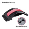 Magnetotherapy Multi-Level Adjustable Back Massager Stretcher Waist Neck Fitness Lumbar Cervical Spine Support Pain Relief - Magnetotherapy Pink