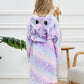 Soft Unicorn Hooded Robe with Matching Slippers Headband and Blindfold for Girls