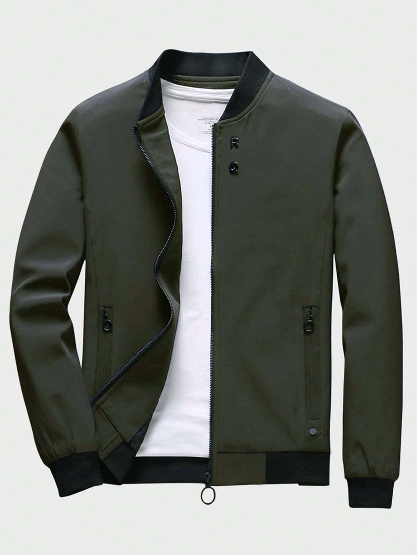 Manfinity Mode Men 1Pc Zip up Bomber Jacket