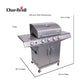 Performance Series Silver 4-Burner Liquid Propane Gas Grill with 1 Side Burner