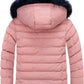 Girls' Puffer Jacket Soft Fleece Lined Warm Hooded Winter Coat