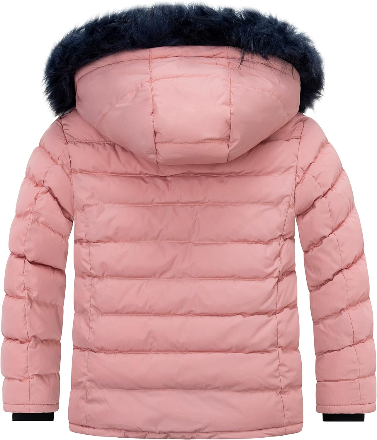 Girls' Puffer Jacket Soft Fleece Lined Warm Hooded Winter Coat