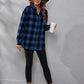 SHEIN LUNE Plaid Print Drop Shoulder Shirt