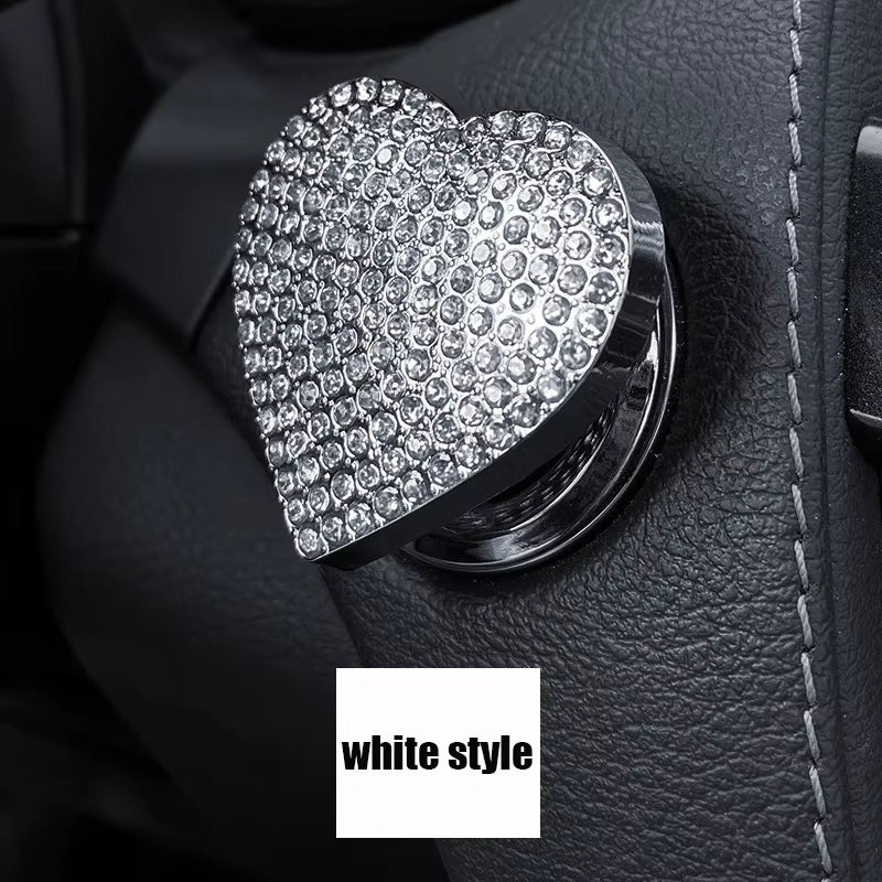 Crystal Engine Ignition Onekey Start Stop Push Button Switch Protective Cover Bling Girls Auto Accessories Car Interior Decor